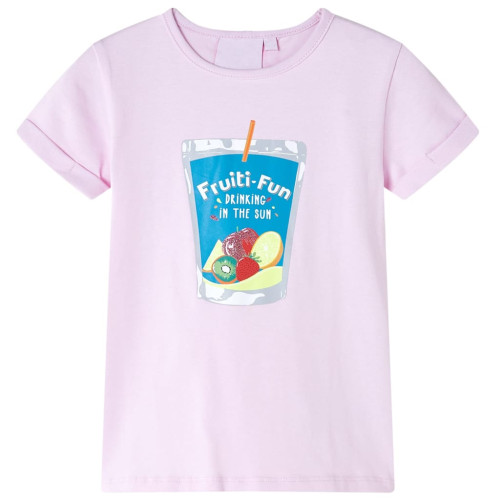 vidaXL T-shirt för barn mild rosa 116 - Barn & Junior