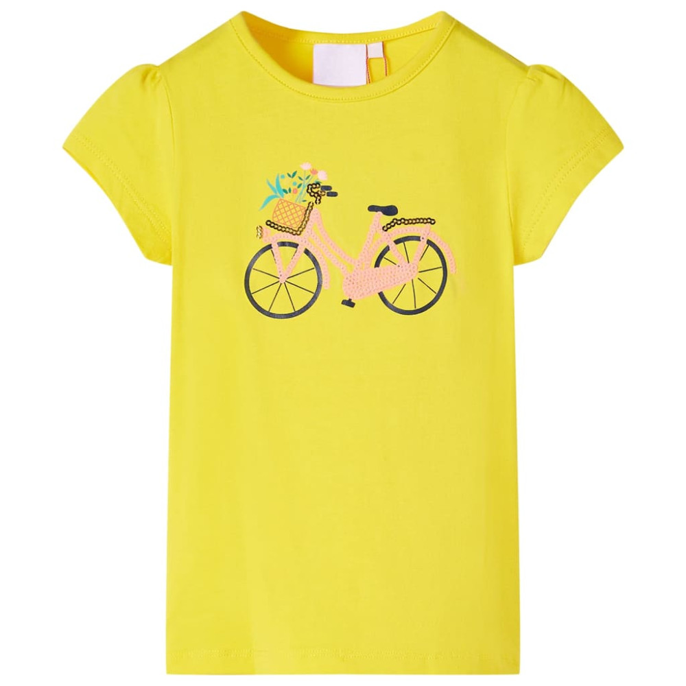 Produktbild för T-shirt för barn gul 128