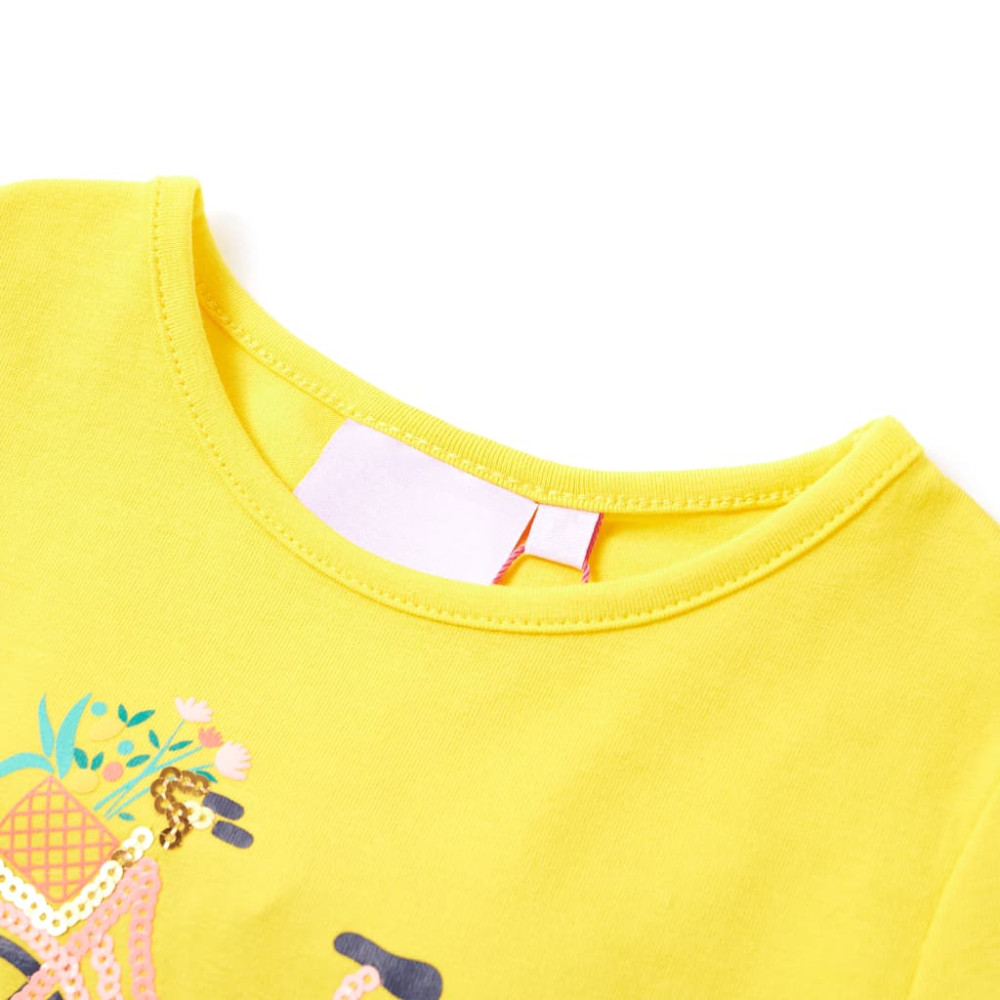 Produktbild för T-shirt för barn gul 128