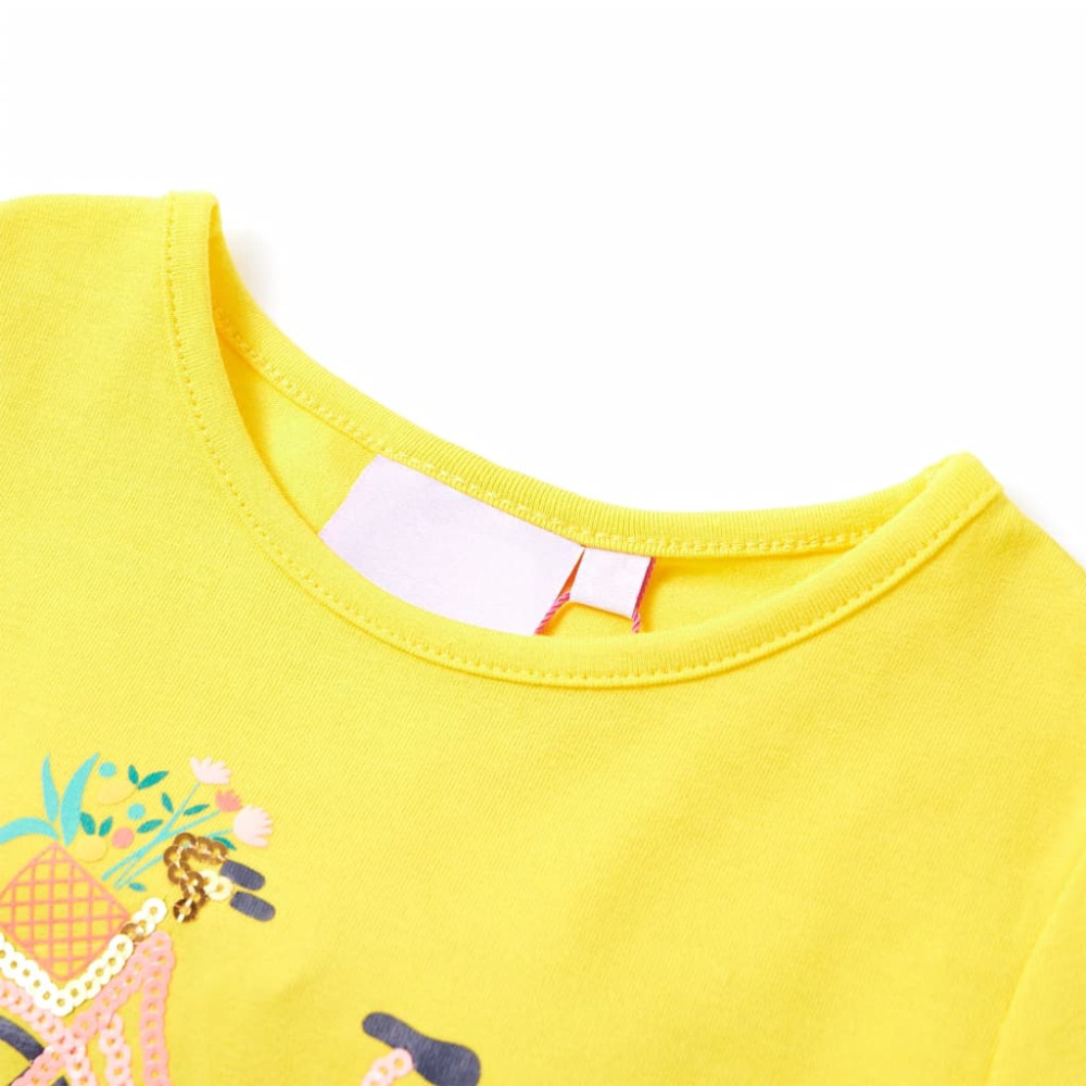 Produktbild för T-shirt för barn gul 104
