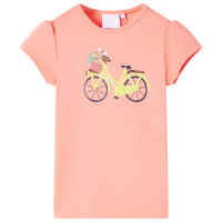 Produktbild för T-shirt för barn neonkorall 140