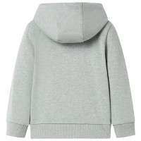 Produktbild för Barnhoodie med dragkedja khaki melange 116