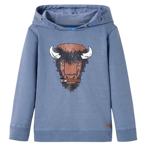 vidaXL Barnhoodie blå melange 104