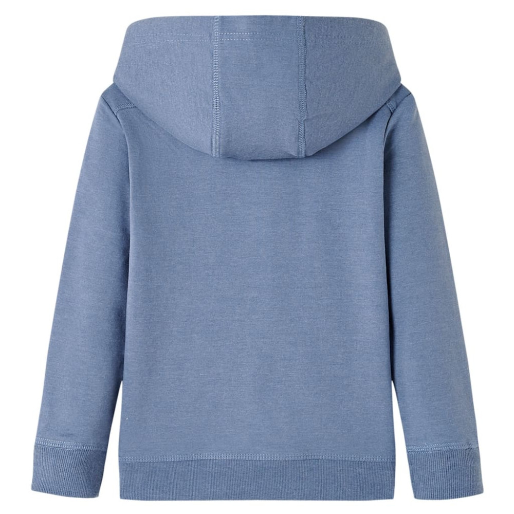 Produktbild för Barnhoodie blå melange 104