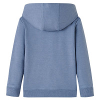 Produktbild för Barnhoodie blå melange 104