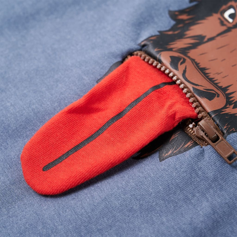Produktbild för Barnhoodie blå melange 104