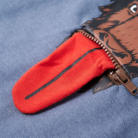 Produktbild för Barnhoodie blå melange 104
