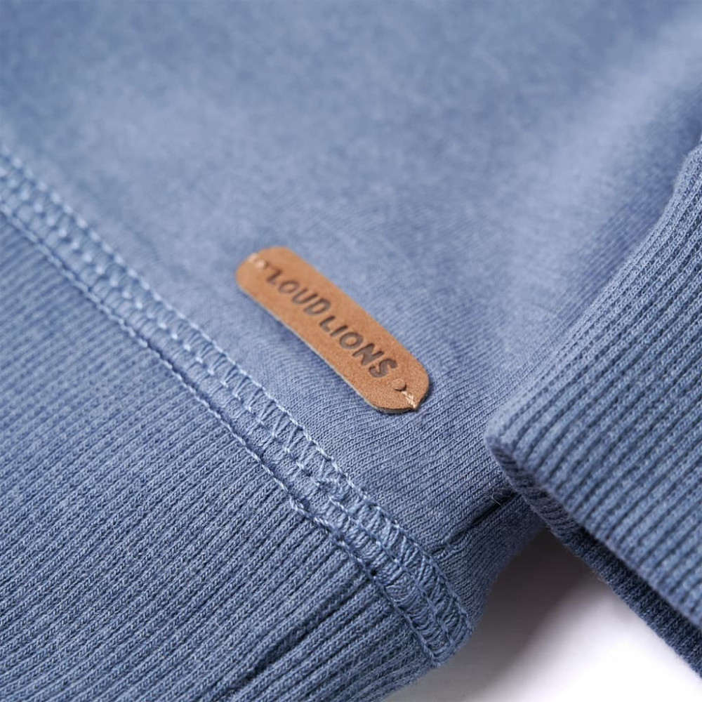 Produktbild för Barnhoodie blå melange 104