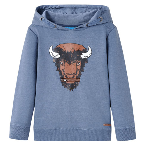 vidaXL Barnhoodie blå melange 128