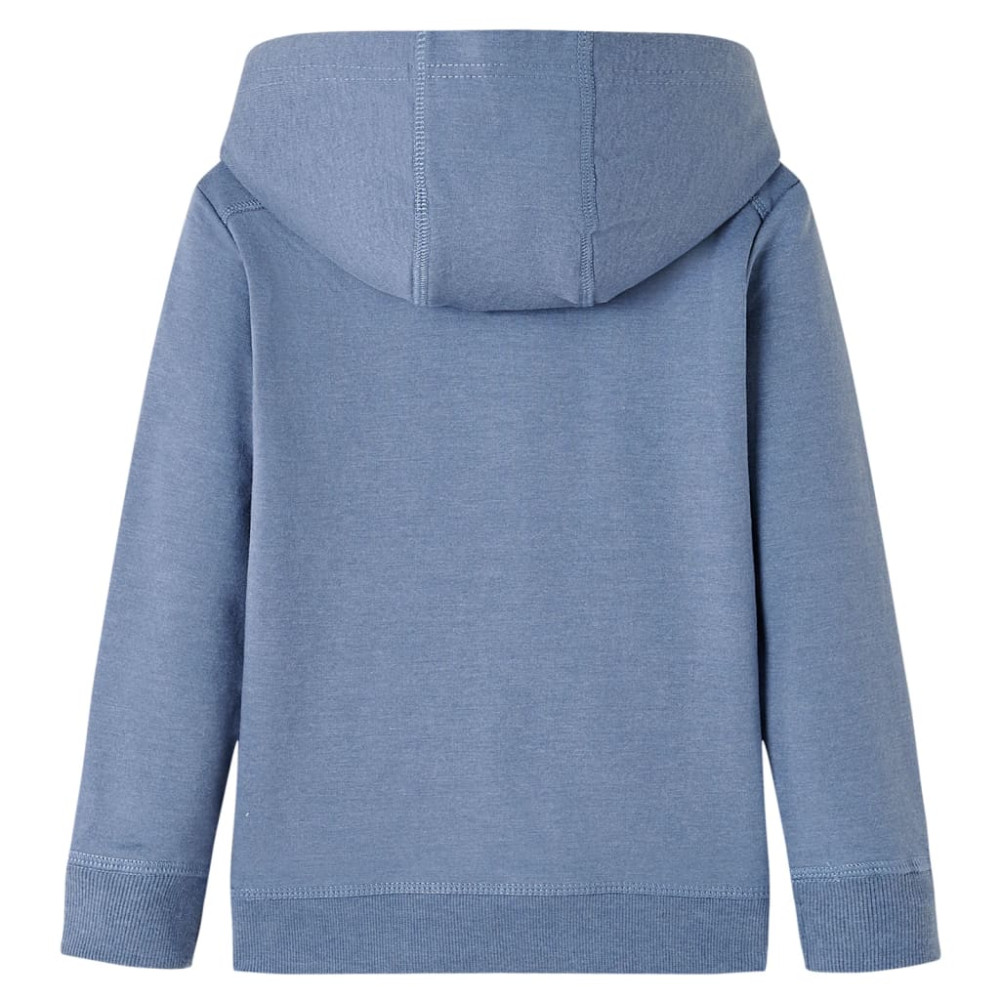 Produktbild för Barnhoodie blå melange 128