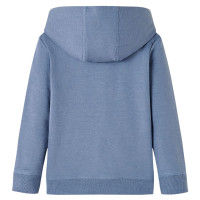 Produktbild för Barnhoodie blå melange 128