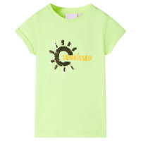 Produktbild för T-shirt för barn neongul 116