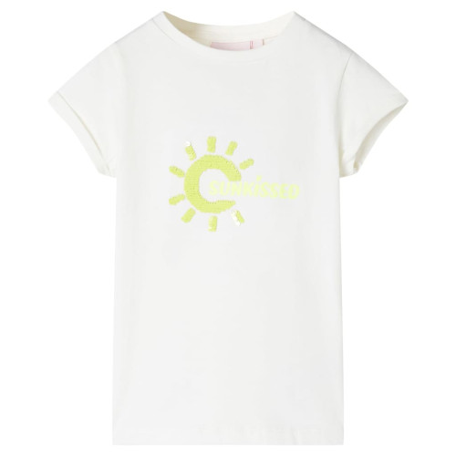 vidaXL T-shirt för barn ecru 116