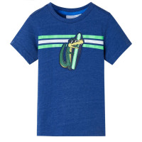 Produktbild för T-shirt för barn mörkblå melerad 128