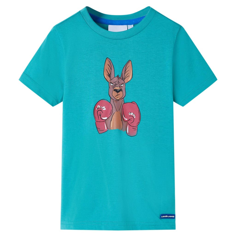 Produktbild för T-shirt med korta ärmar för barn mörk mintgrön 140