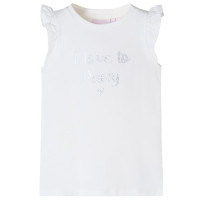 Produktbild för T-shirt med volangärmar för barn vit 92