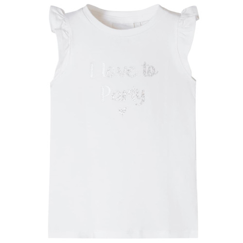 vidaXL T-shirt med volangärmar för barn vit 116
