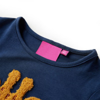 Produktbild för T-shirt med långa ärmar för barn marinblå 128