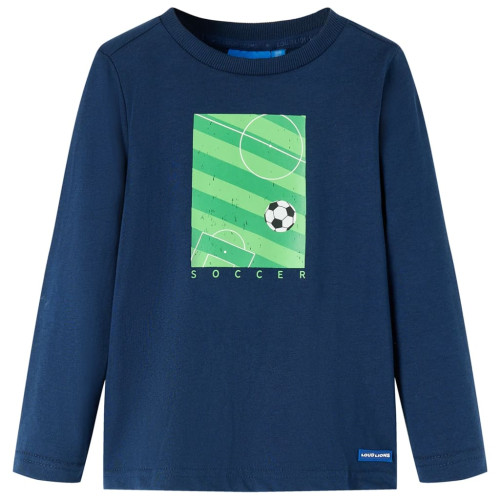 vidaXL T-shirt med långa ärmar för barn marinblå 92