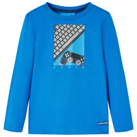 Produktbild för T-shirt med långa ärmar för barn koboltblå 116