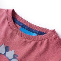 Produktbild för T-shirt med långa ärmar för barn mörkröd 140