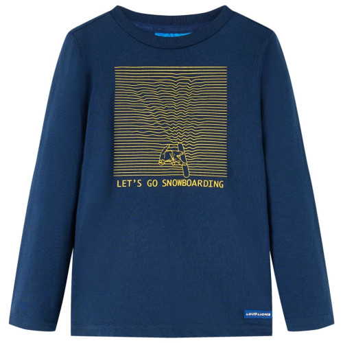 vidaXL T-shirt med långa ärmar för barn marinblå 140