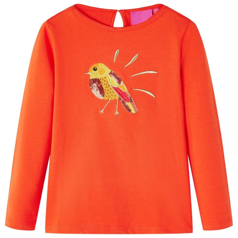 Produktbild för T-shirt med långa ärmar för barn mörk orange 128
