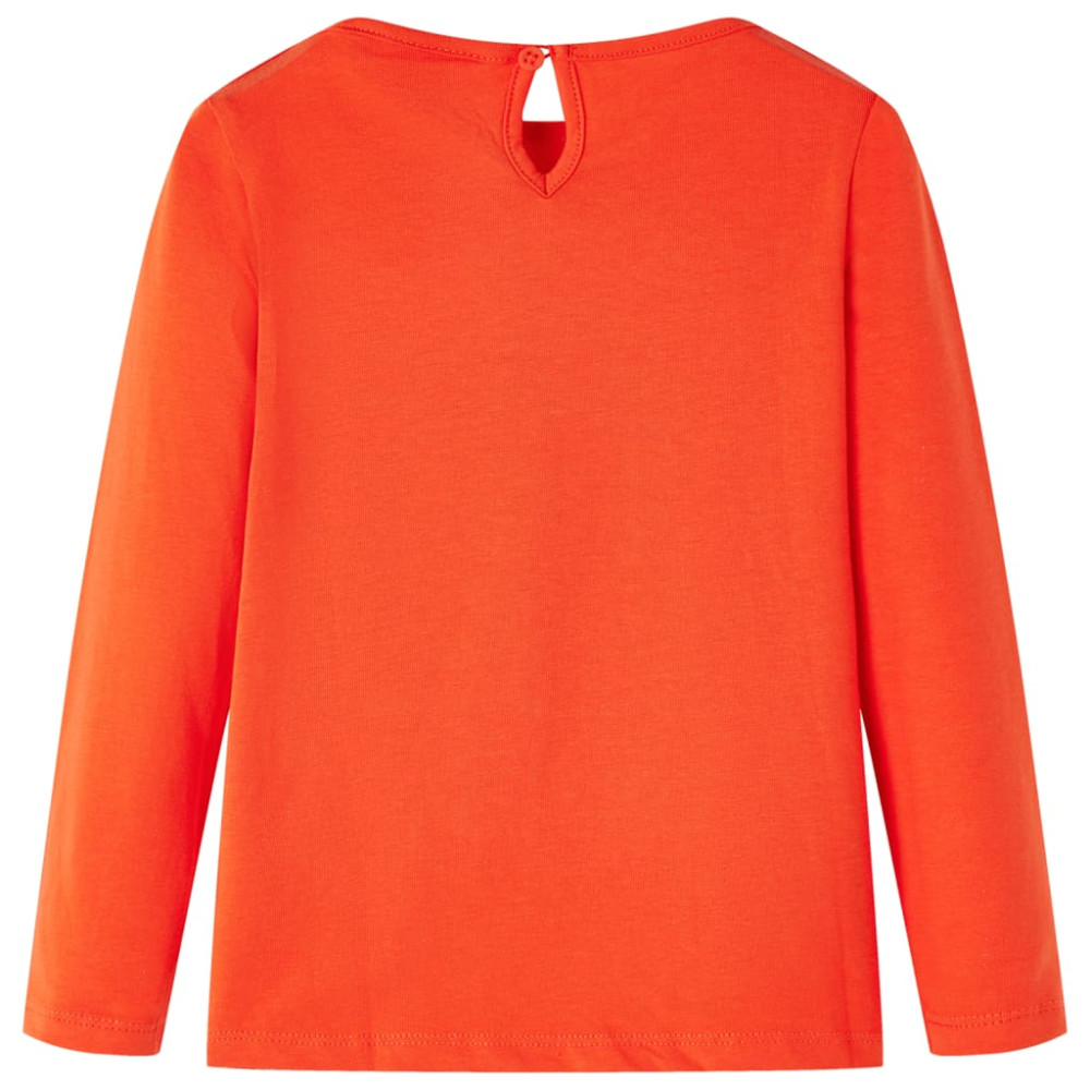 Produktbild för T-shirt med långa ärmar för barn mörk orange 128