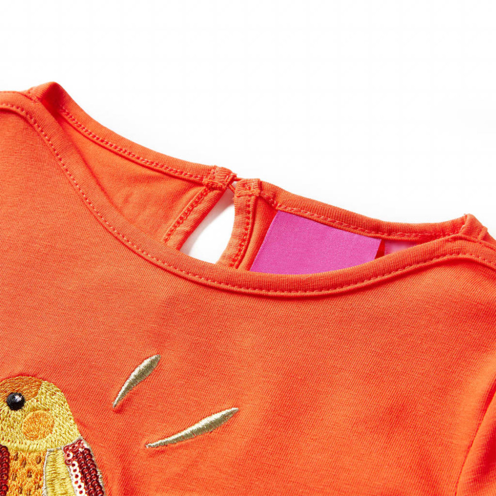 Produktbild för T-shirt med långa ärmar för barn mörk orange 128
