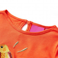 Produktbild för T-shirt med långa ärmar för barn mörk orange 128