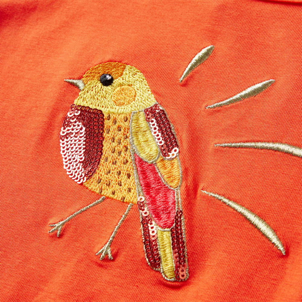Produktbild för T-shirt med långa ärmar för barn mörk orange 128