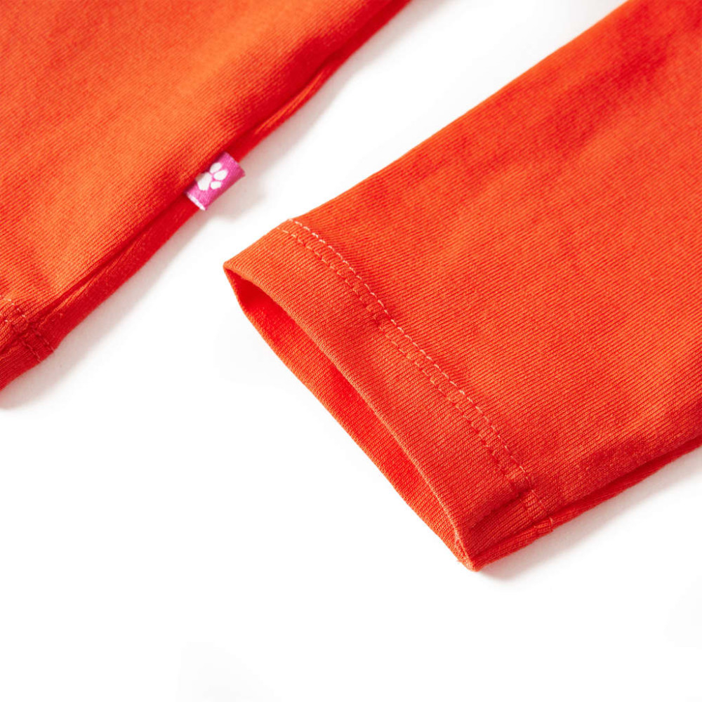 Produktbild för T-shirt med långa ärmar för barn mörk orange 128