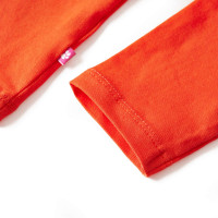 Produktbild för T-shirt med långa ärmar för barn mörk orange 128