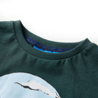 Produktbild för Kid's T-shirt med långa ärmar mörkgrön 128