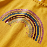 Produktbild för T-shirt med långa ärmar för barn ockra 140