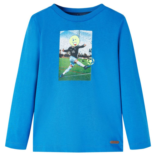 vidaXL T-shirt med långa ärmar för barn koboltblå 116