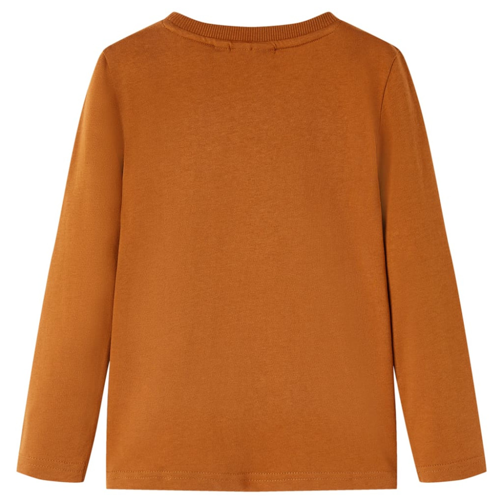 Produktbild för T-shirt med långa ärmar för barn konjaksbrun 104