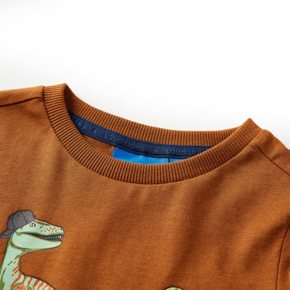 Produktbild för T-shirt med långa ärmar för barn konjaksbrun 104