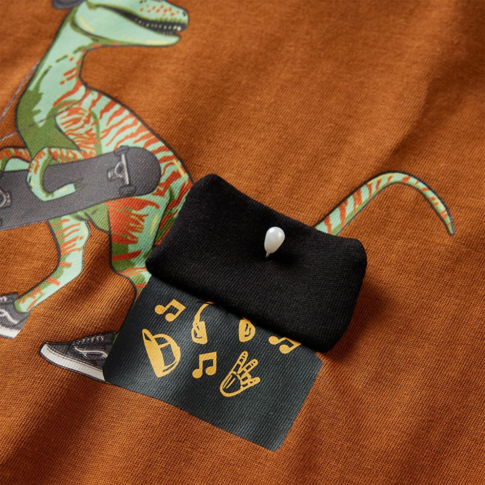 Produktbild för T-shirt med långa ärmar för barn konjaksbrun 104