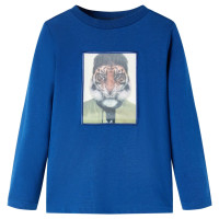 Produktbild för T-shirt med långa ärmar för barn mörkblå 116