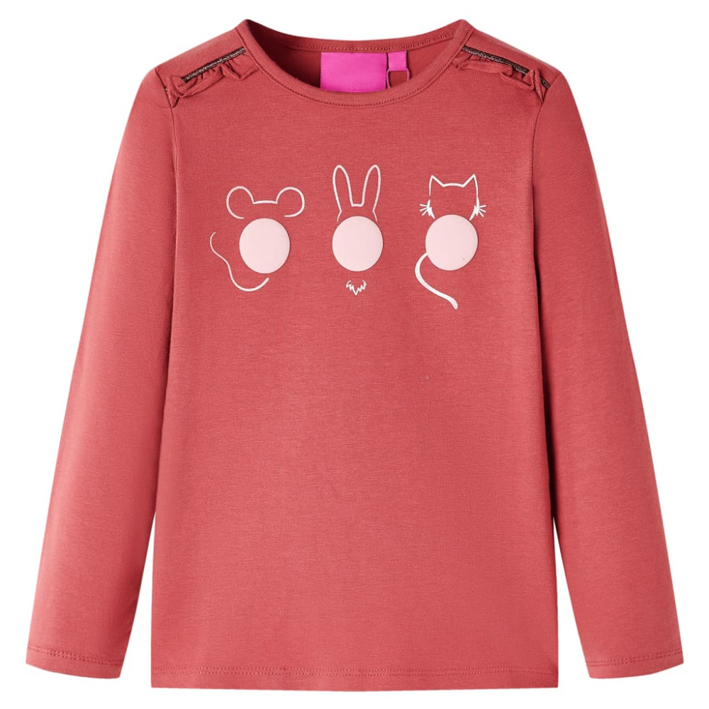 Produktbild för T-shirt med långa ärmar för barn ljus rosa 104
