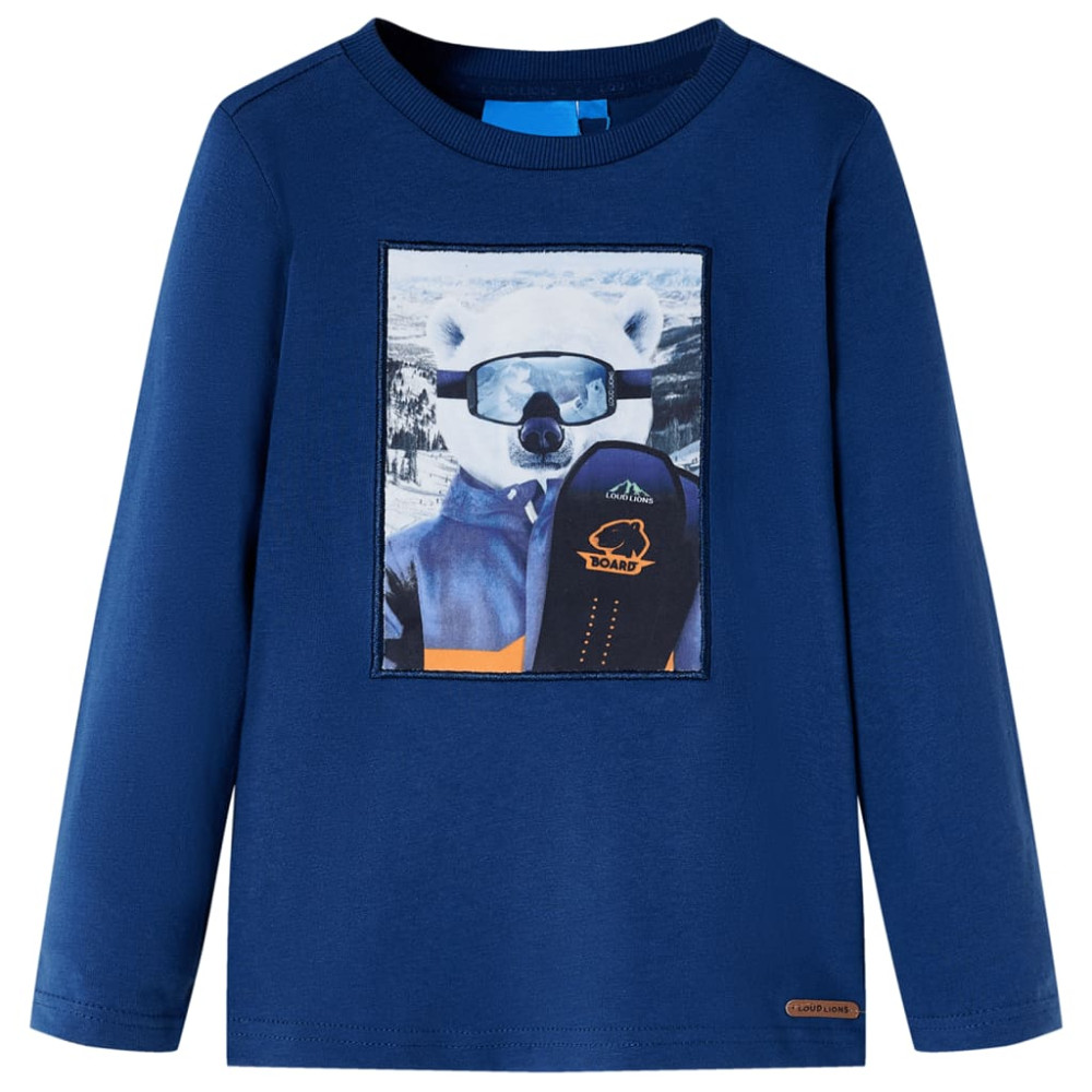 Produktbild för T-shirt med långa ärmar för barn jeansblå 92