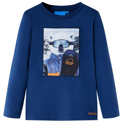 vidaXL T-shirt med långa ärmar för barn jeansblå 92