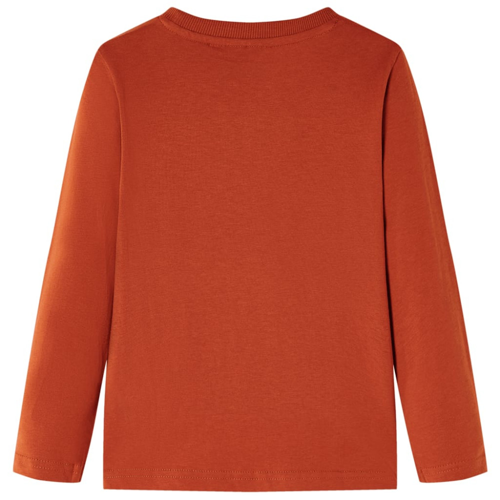 Produktbild för T-shirt med långa ärmar för barn ljusorange 140