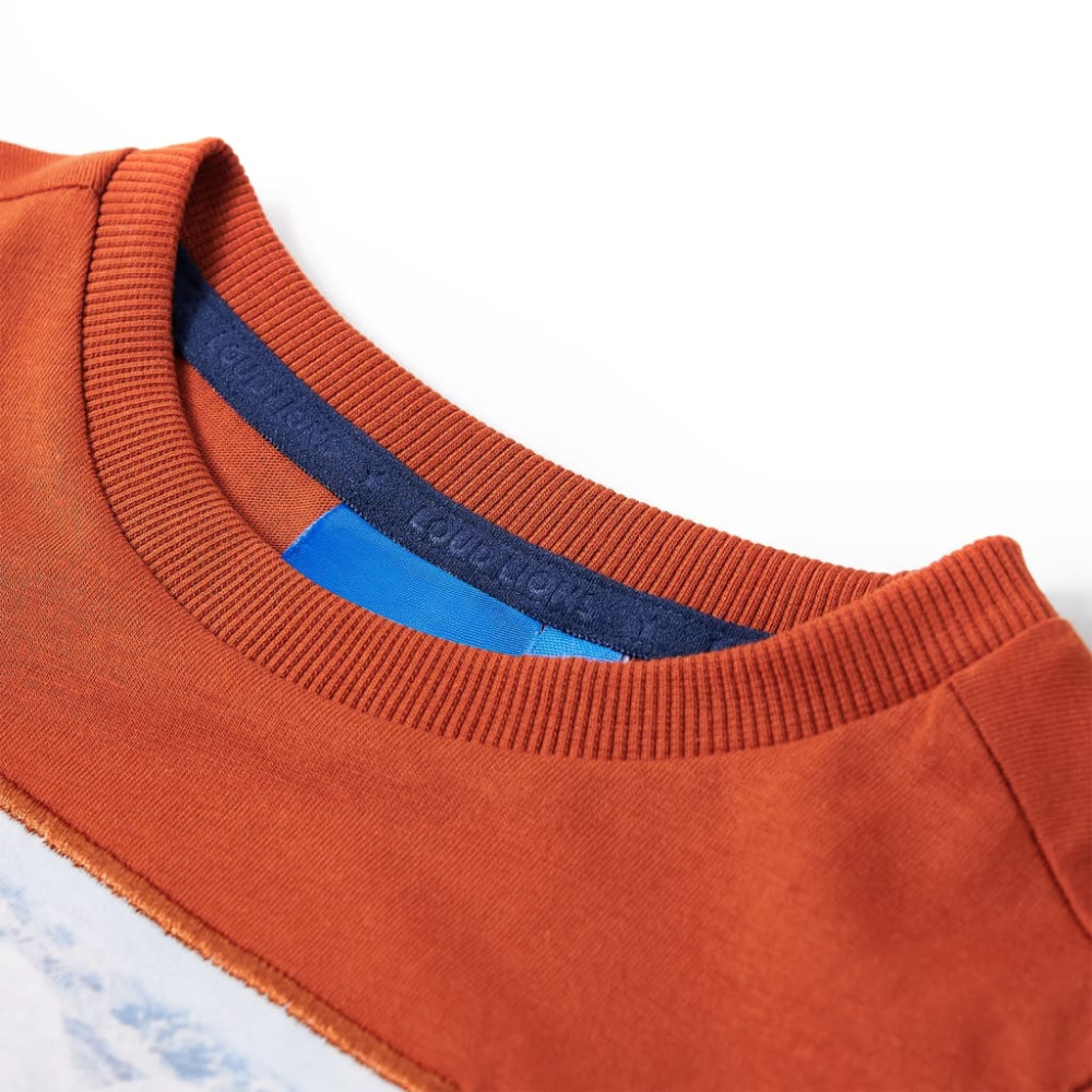 Produktbild för T-shirt med långa ärmar för barn ljusorange 140
