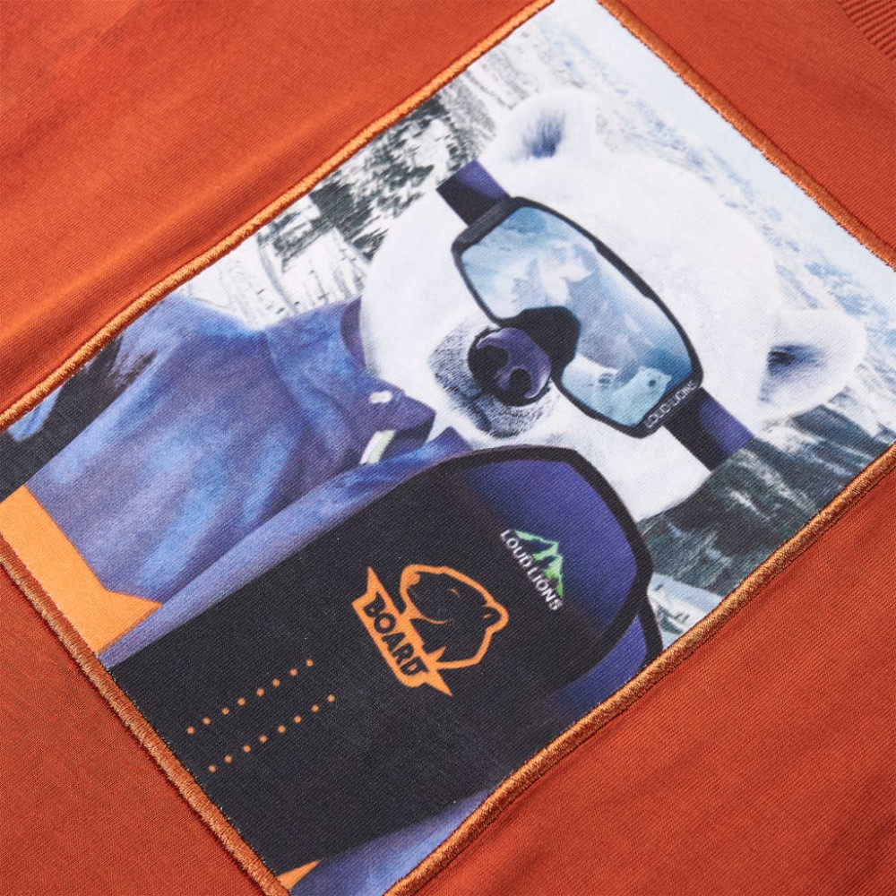 Produktbild för T-shirt med långa ärmar för barn ljusorange 140