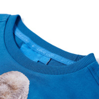 Produktbild för T-shirt med långa ärmar för barn petrolblå 116