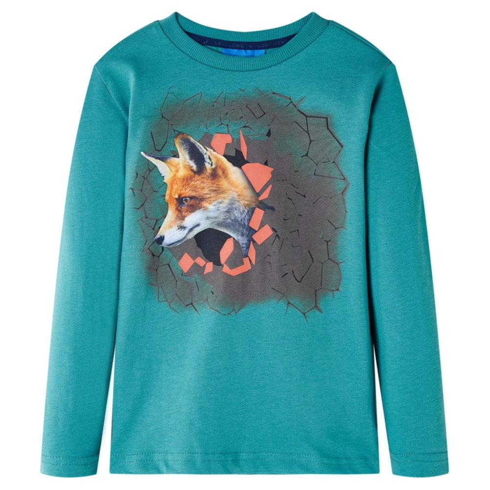 Produktbild för T-shirt med långa ärmar för barn aquagrön 116