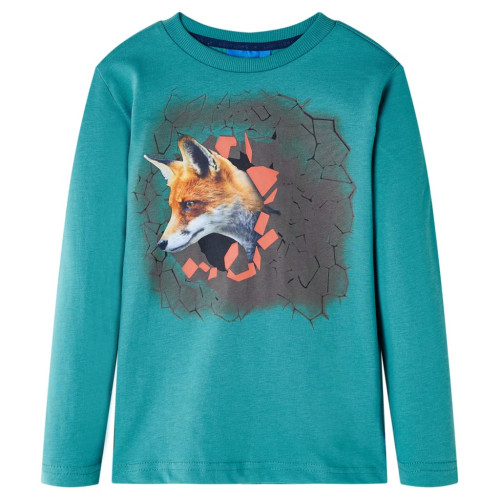vidaXL T-shirt med långa ärmar för barn aquagrön 116