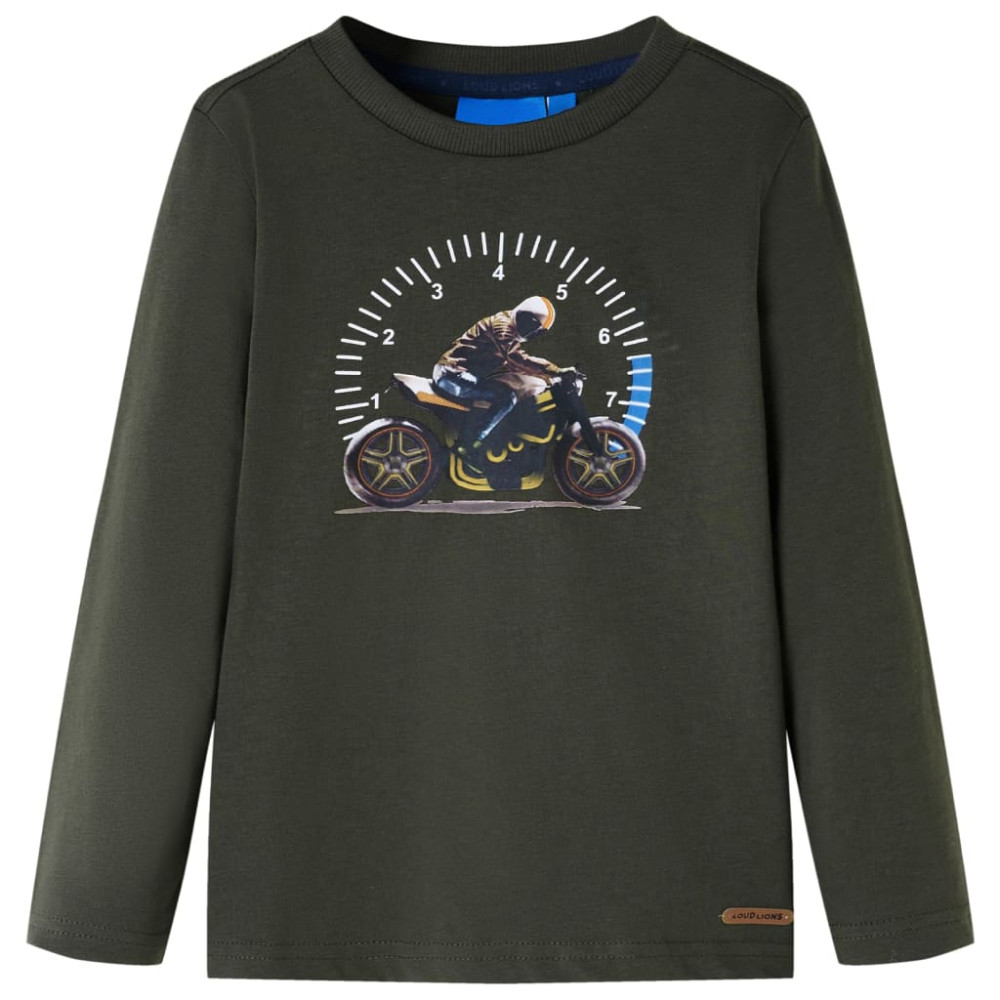 Produktbild för T-shirt med långa ärmar för barn khaki 104